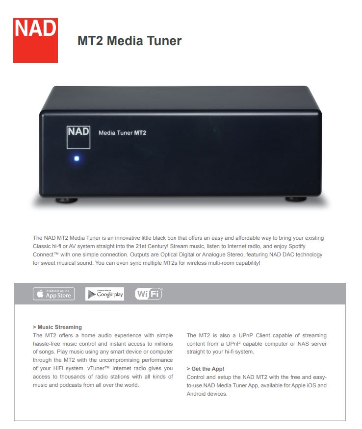 NAD MT2 Media Tuner / Streamer - Image 3